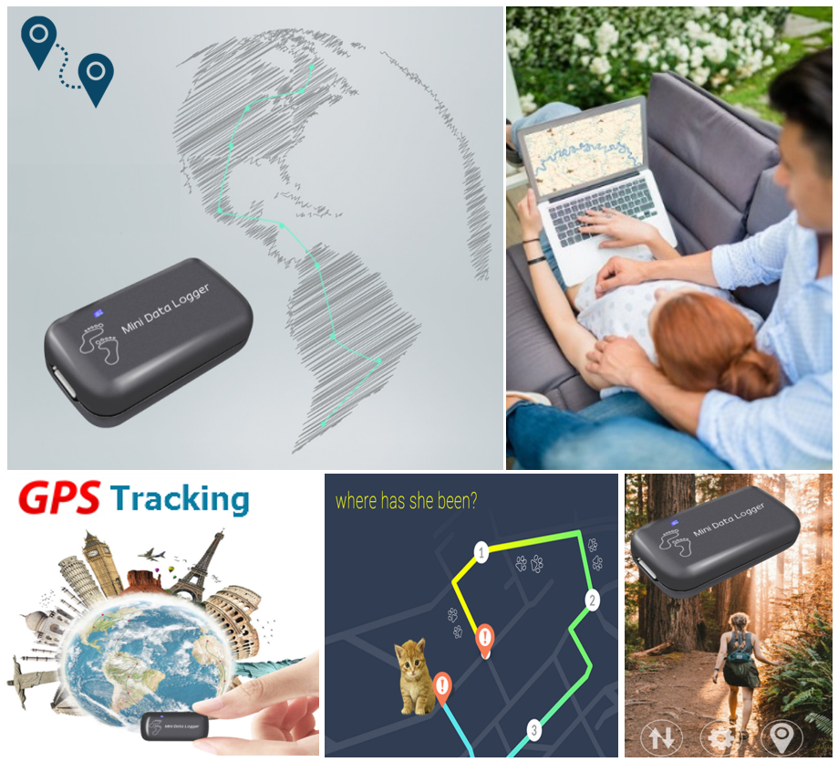 Mini GPS Datenlogger GPS Tracker Logger für Haustiere Sport Wandern Reisende