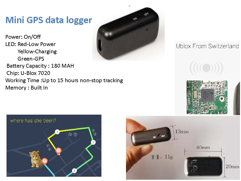 Mini GPS Datenlogger GPS Tracker Logger für Haustiere Sport Wandern Reisende