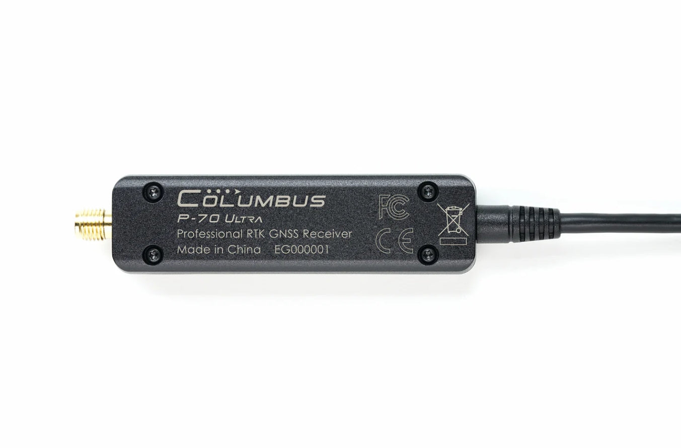 Columbus P-70 Ultrapräziser GNSS-Empfänger (USB-/UART- und Bluetooth-Schnittstellen, 1 cm Genauigkeit mit RTK, 30 cm Genauigkeit im Standalone-Betrieb)